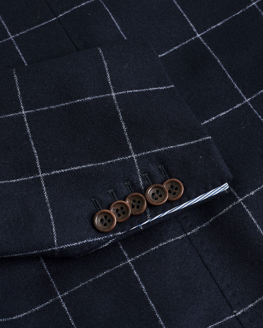 Homme | Morris Heritage Check Flannel Blazer Navy 48 | Pre-owned | Morris Heritage Check Flannel Blazer Navy 48