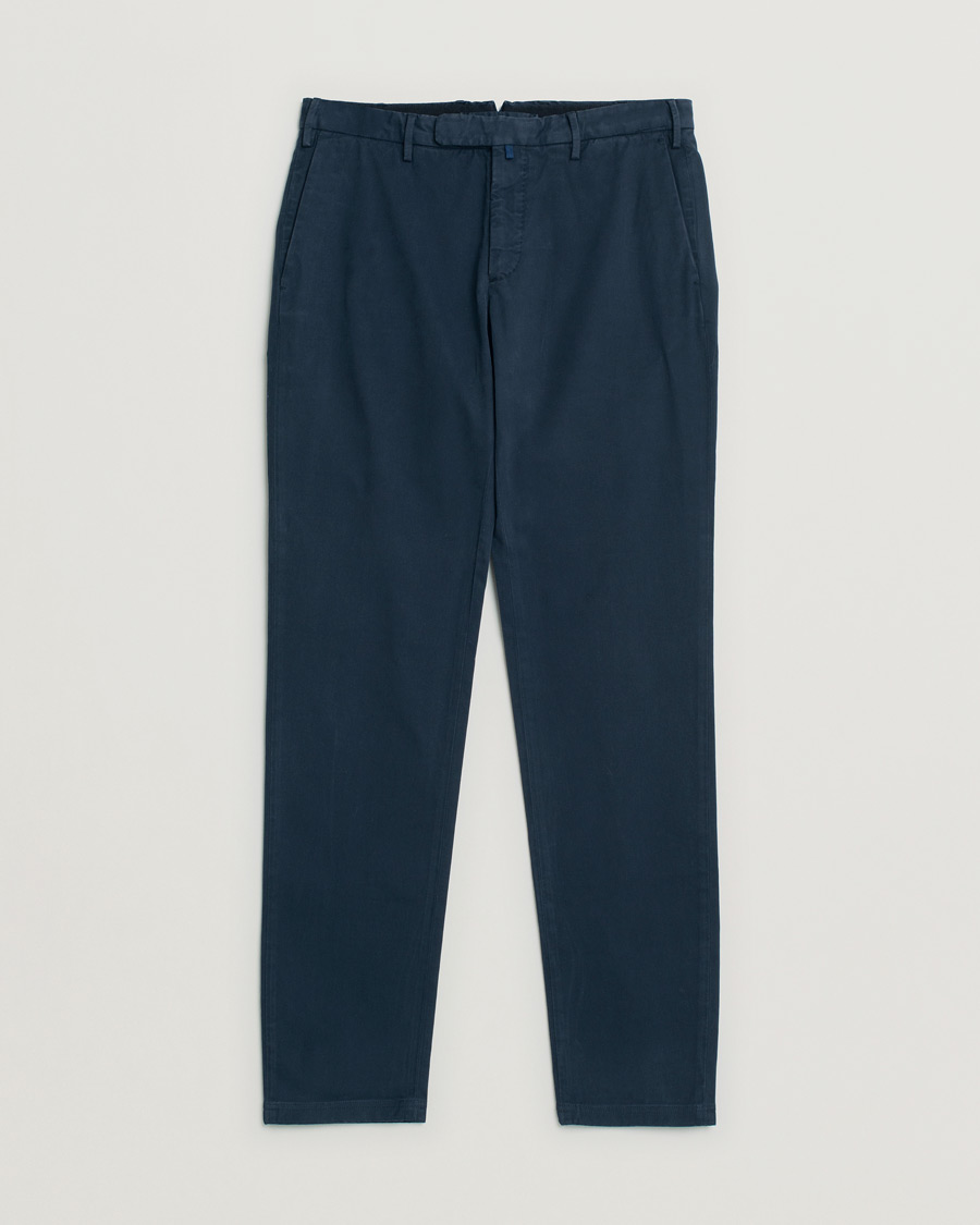 Homme | Pantalons | Pre-owned | Incotex Slim Fit Cotton Stretch Chinos Navy