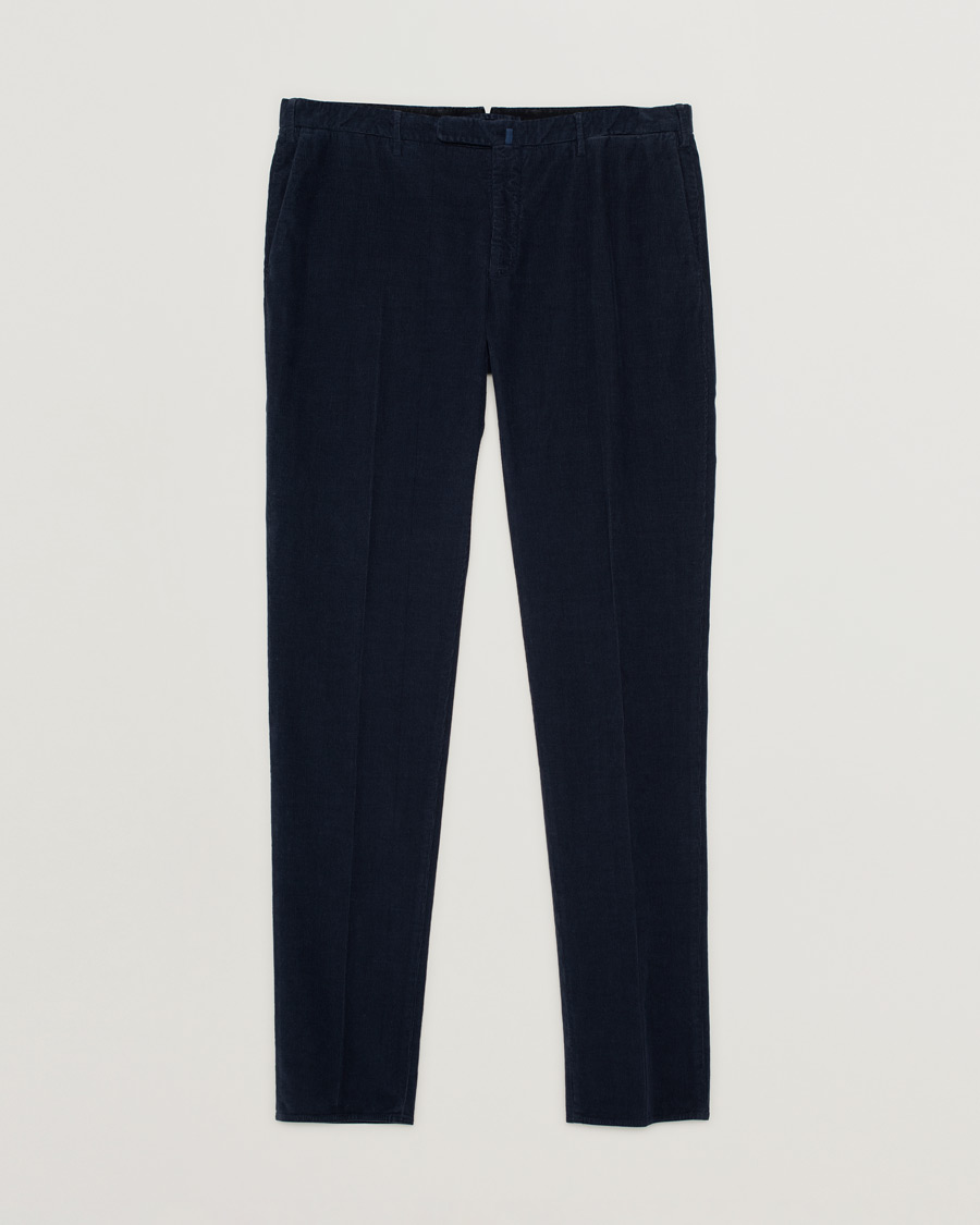Homme | Pantalons | Pre-owned | Incotex Slim Fit Soft Corduroy Trousers Navy