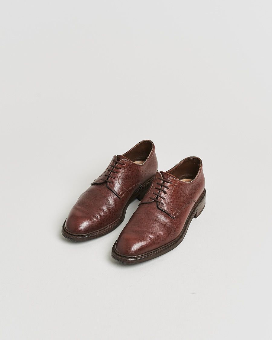 Homme | Paraboot Grained Leather Derby Dark Brown UK8 - EU42 | Pre-owned | Paraboot Grained Leather Derby Dark Brown UK8 - EU42