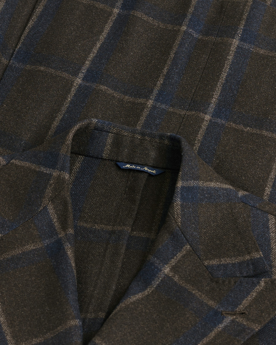 Homme | Pre-owned Blazers | Pre-owned | Gabo Napoli Checked Double Breasted Blazer Brown 48