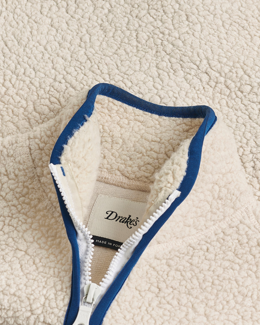 Homme | Pre-owned Manteaux Et Vestes | Pre-owned | Drake's Zip Through Fleece Vest Ecru S