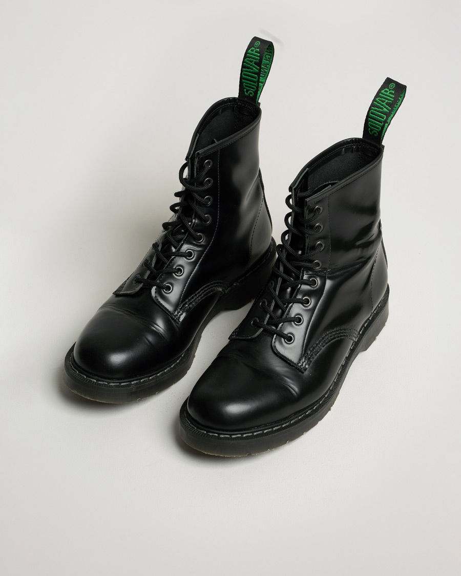 Homme | Solovair 8 Eye Derby Boot Black Shine | Pre-owned | Solovair 8 Eye Derby Boot Black Shine