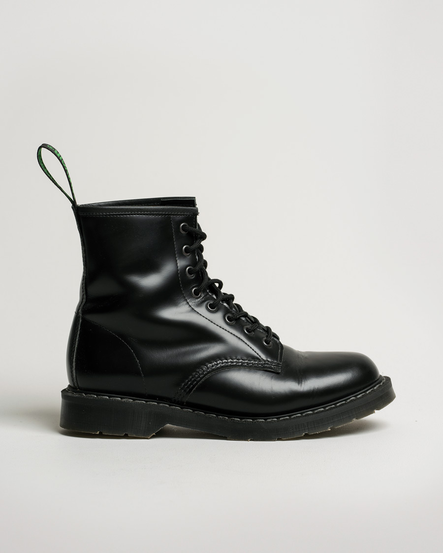 Homme | Solovair 8 Eye Derby Boot Black Shine | Pre-owned | Solovair 8 Eye Derby Boot Black Shine