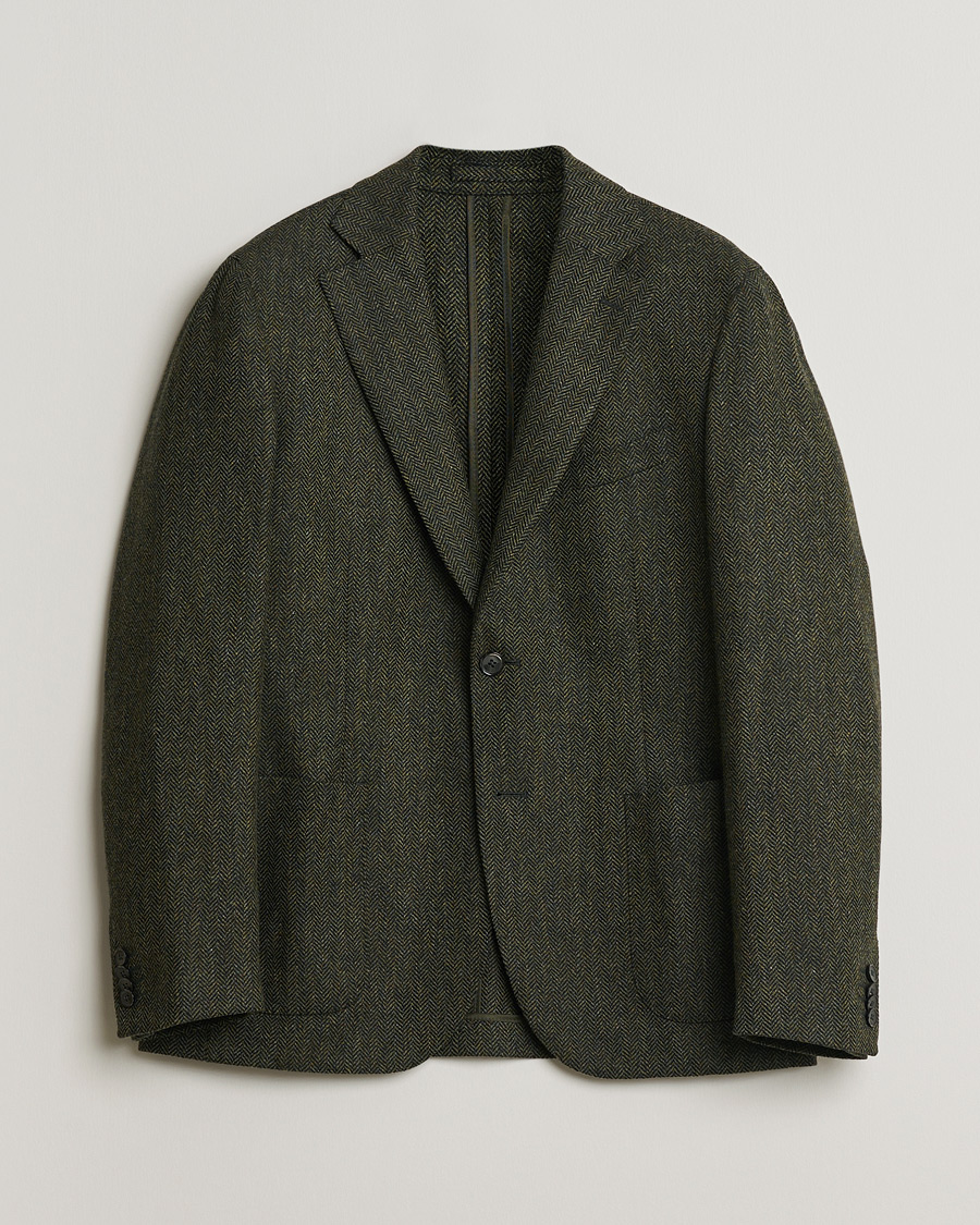 Homme | Pre-owned Blazers | Pre-owned | L.B.M. 1911 Herringbone Wool Blazer Green 52