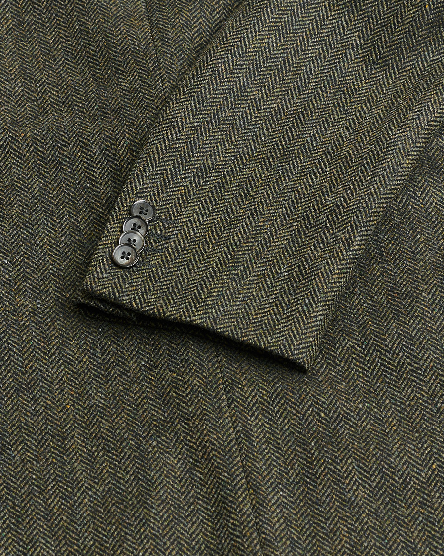 Homme | Pre-owned Blazers | Pre-owned | L.B.M. 1911 Herringbone Wool Blazer Green 52