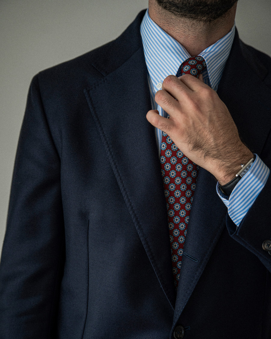 Homme | Pre-owned Blazers | Pre-owned | De Petrillo Mohair Blend Blazer Navy 52