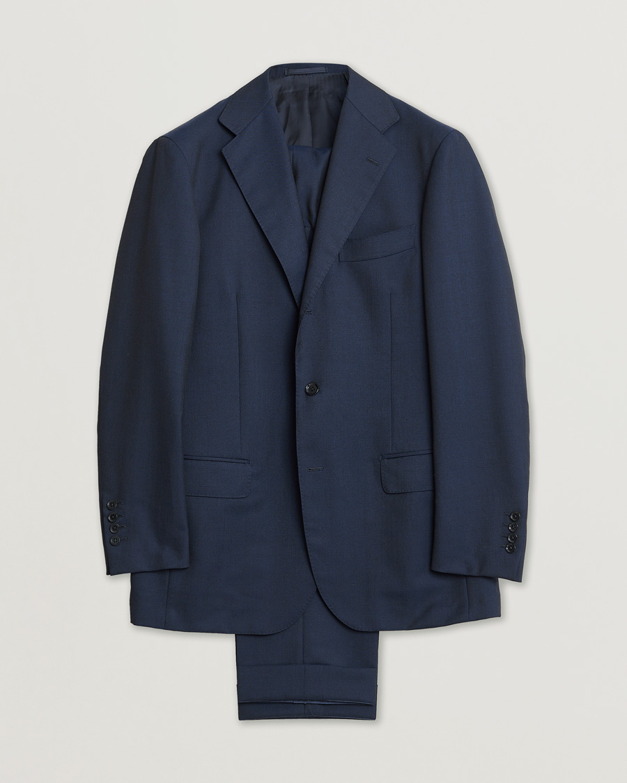 Homme | Ring Jacket Mohair Blend Suit Navy 52 | Pre-owned | Ring Jacket Mohair Blend Suit Navy 52