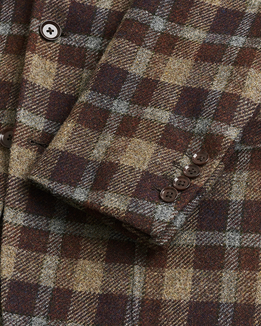 Homme | Pre-owned Blazers | Pre-owned | Ring Jacket Checked Wool Blazer Brown 50