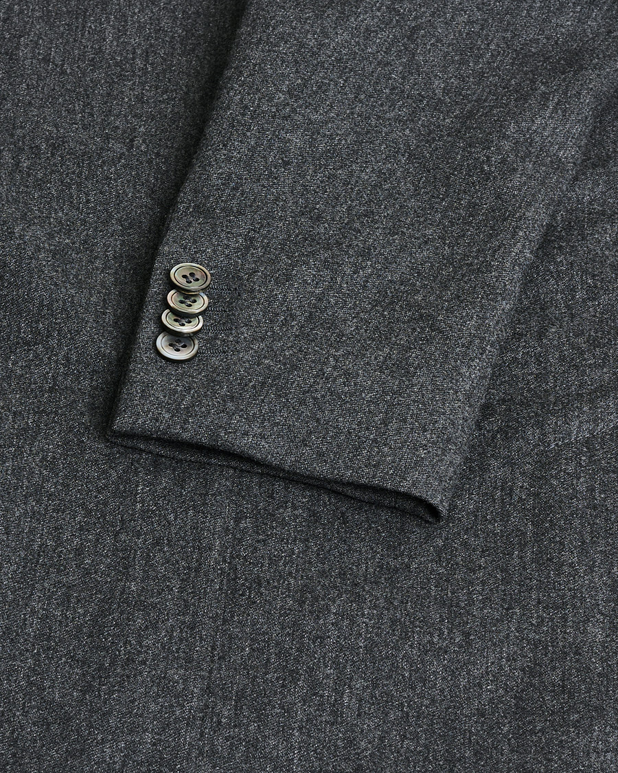 Homme | Oscar Jacobson Epic Wool Flannel Blazer Grey Melange 46 | Pre-owned | Oscar Jacobson Epic Wool Flannel Blazer Grey Melange 46