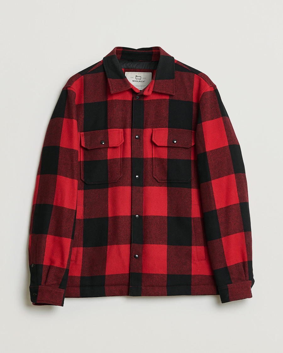 Homme | Pre-owned Manteaux Et Vestes | Pre-owned | Woolrich Alaskan Wool Padded Overshirt Red Buffalo L