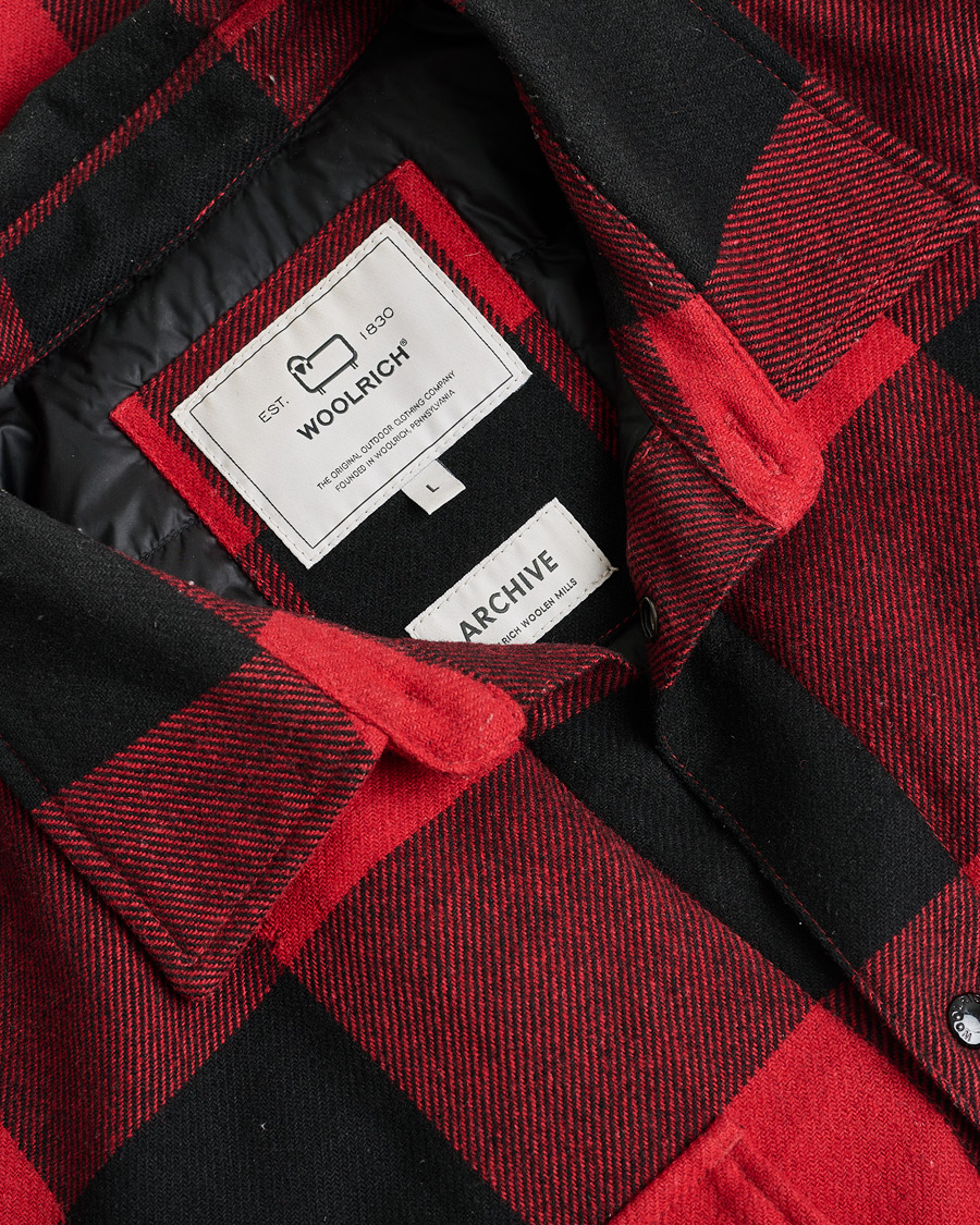 Homme | Pre-owned Manteaux Et Vestes | Pre-owned | Woolrich Alaskan Wool Padded Overshirt Red Buffalo L