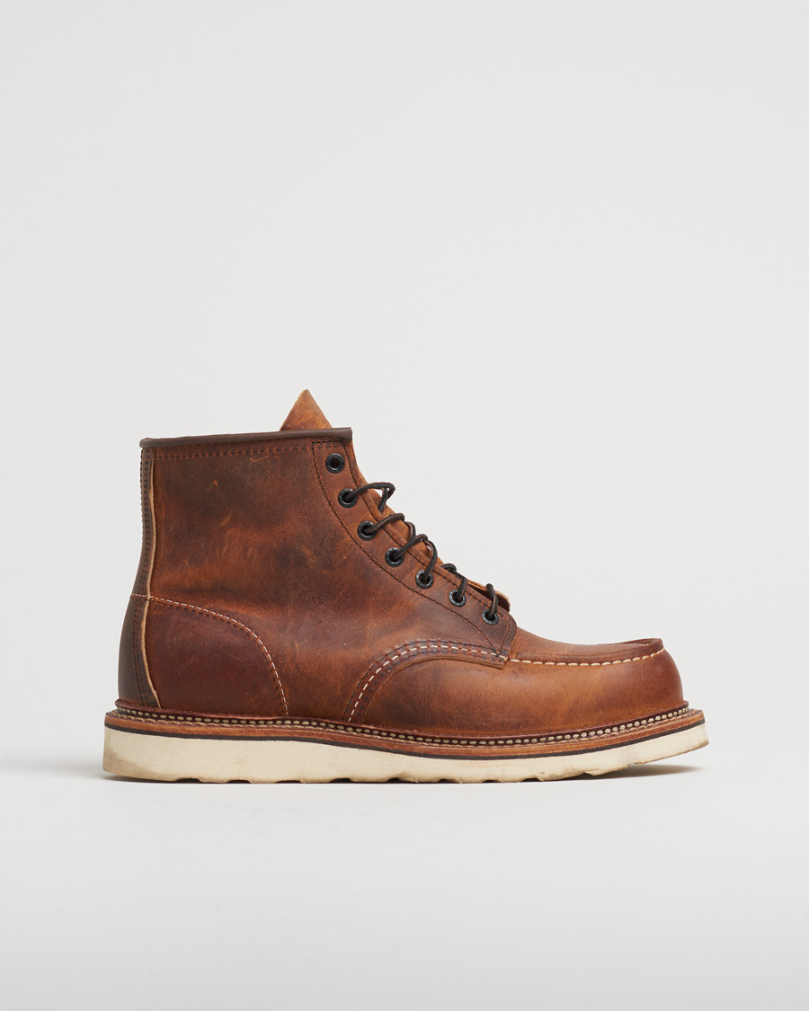Homme | Red Wing Shoes Moc Toe Boot Copper Rough/Tough Leather | Pre-owned | Red Wing Shoes Moc Toe Boot Copper Rough/Tough Leather