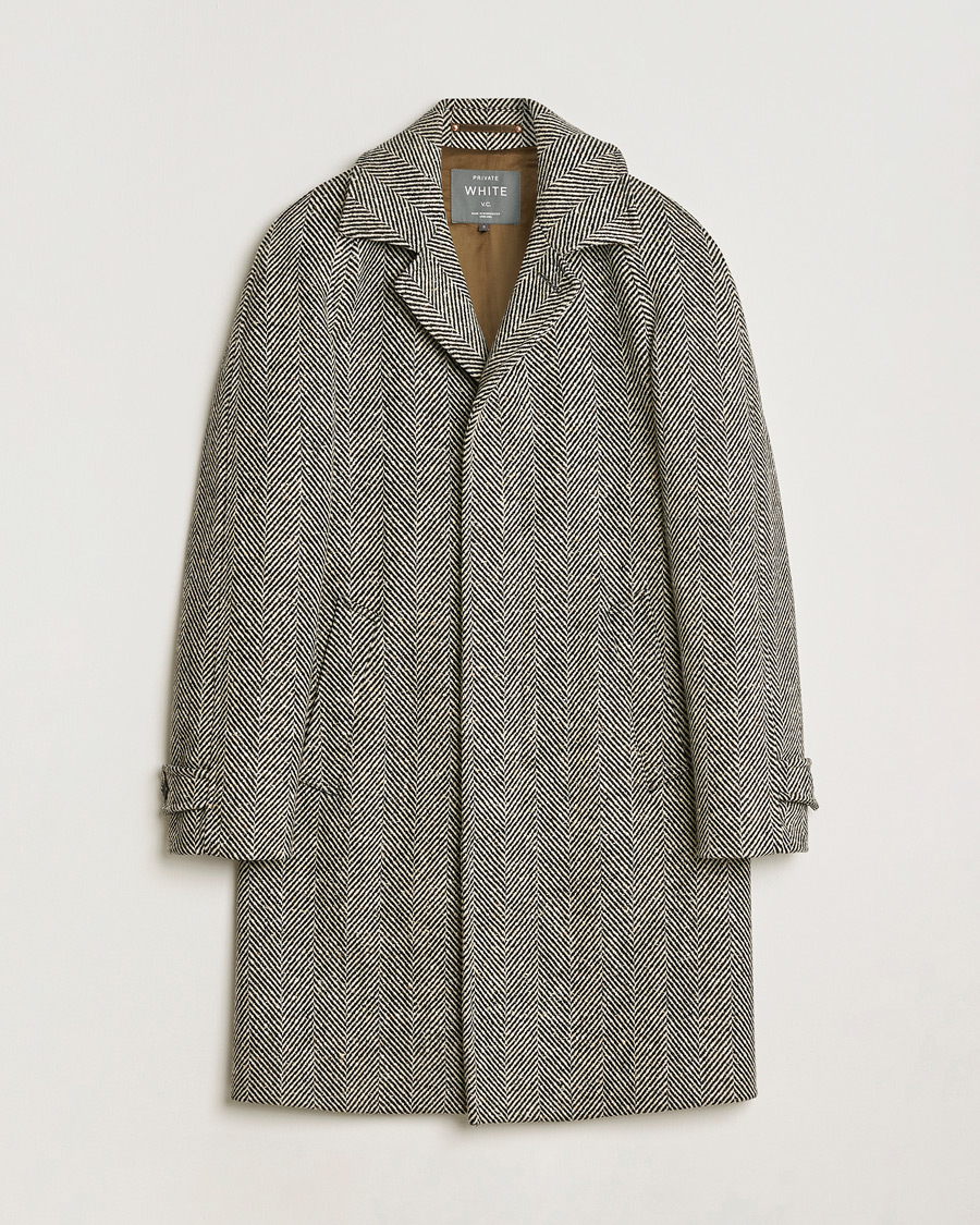 Homme | Pre-owned Manteaux Et Vestes | Pre-owned | Private White V.C. Raglan Wool Coat Black & Cream 2 - XS