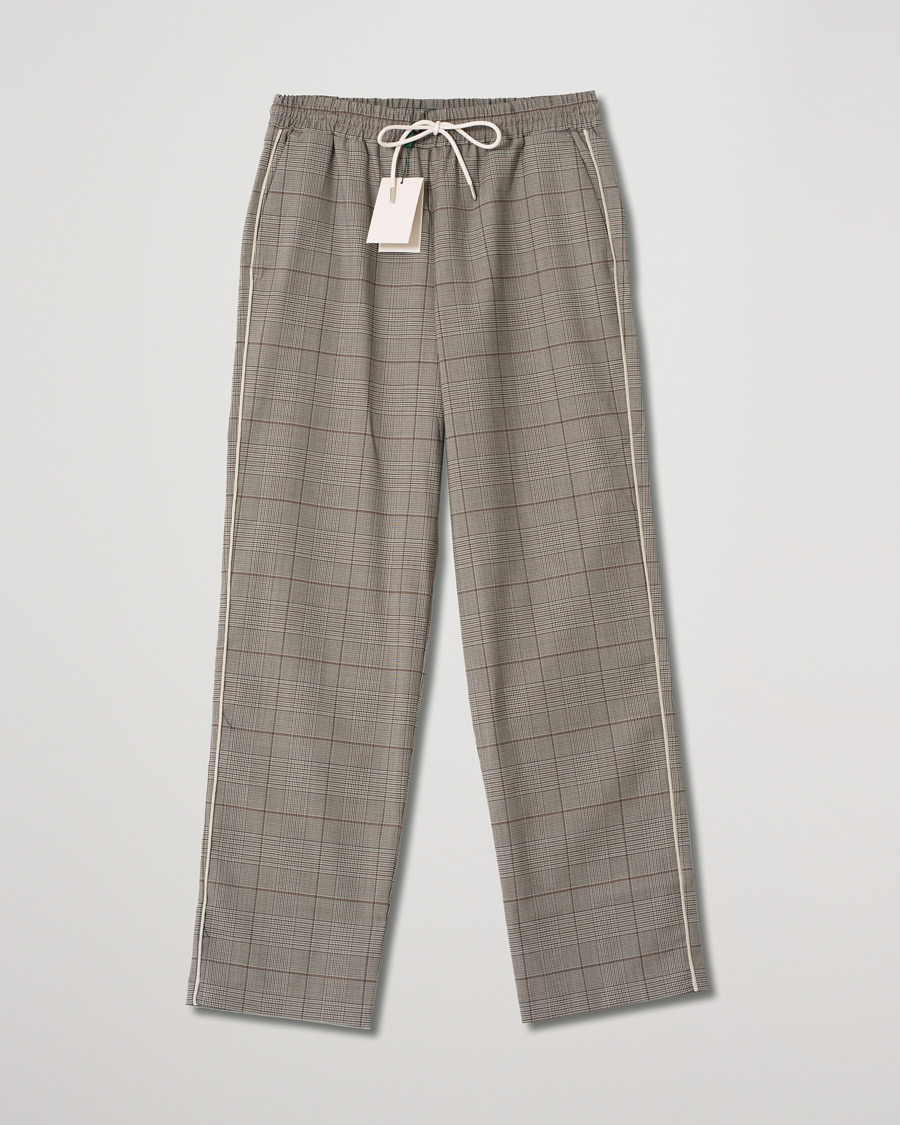 Homme | Pantalons | Pre-owned | Drôle de Monsieur Wool Drawstring Trousers Brown Check