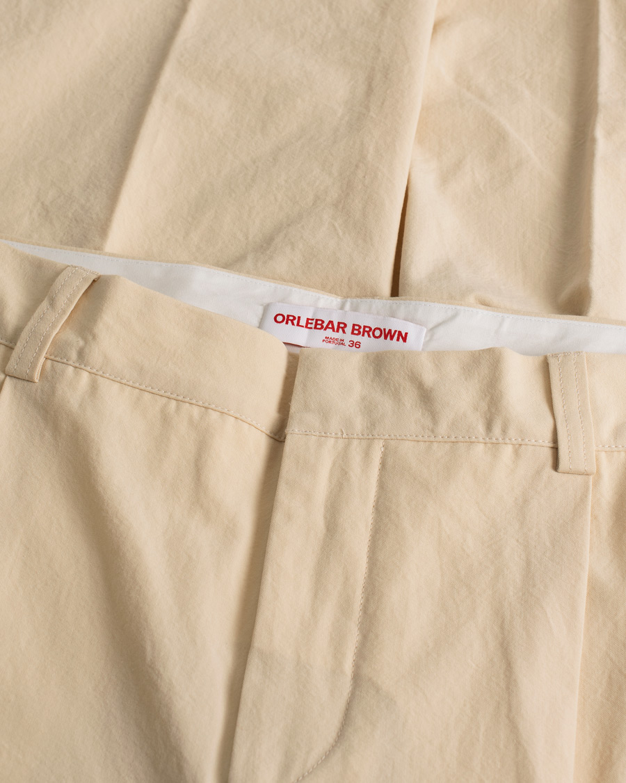 Homme | Pantalons | Pre-owned | Orlebar Brown Beckworth Pleated Cotton Trousers Pebble