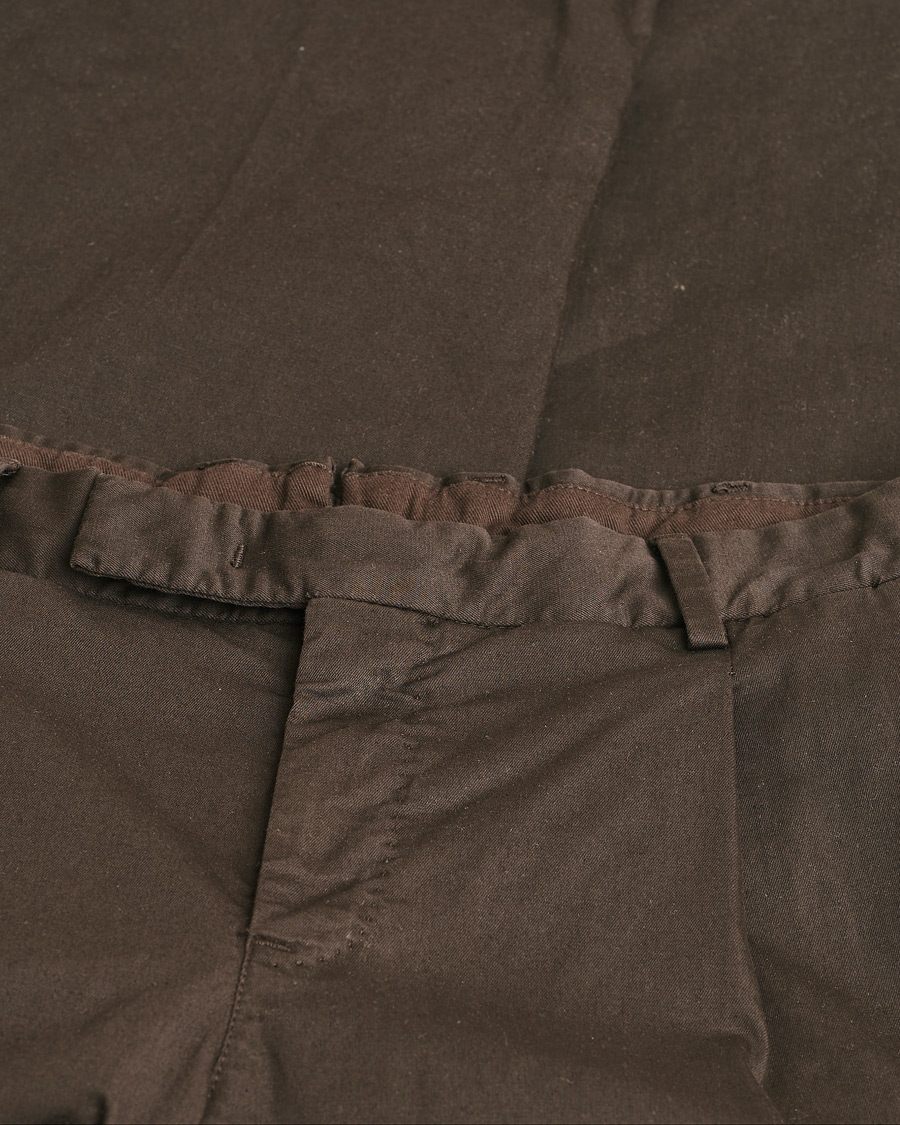 Homme | PT01 Slim Fit Pleated Linen Blend Trousers Chocolate | Pre-owned | PT01 Slim Fit Pleated Linen Blend Trousers Chocolate