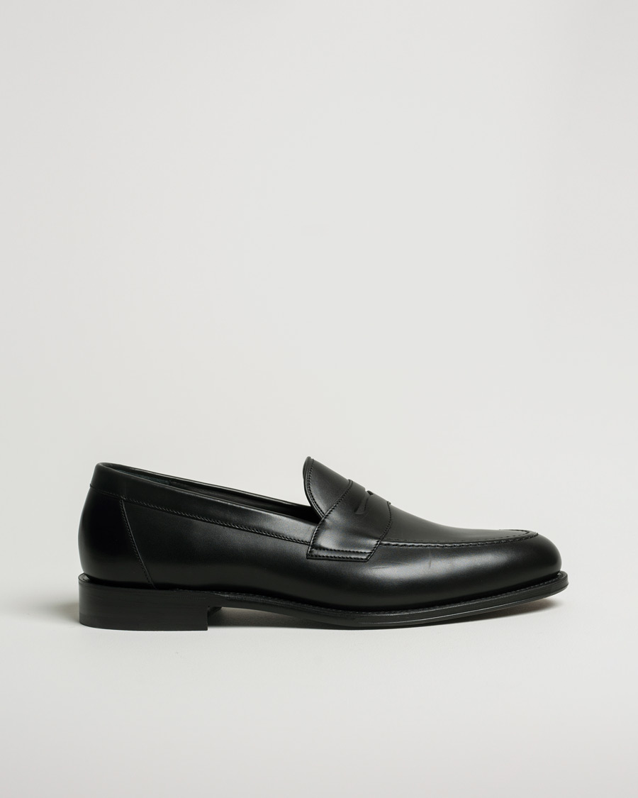 Homme | Loake 1880 Hornbeam Eco Penny Loafer Black | Pre-owned | Loake 1880 Hornbeam Eco Penny Loafer Black