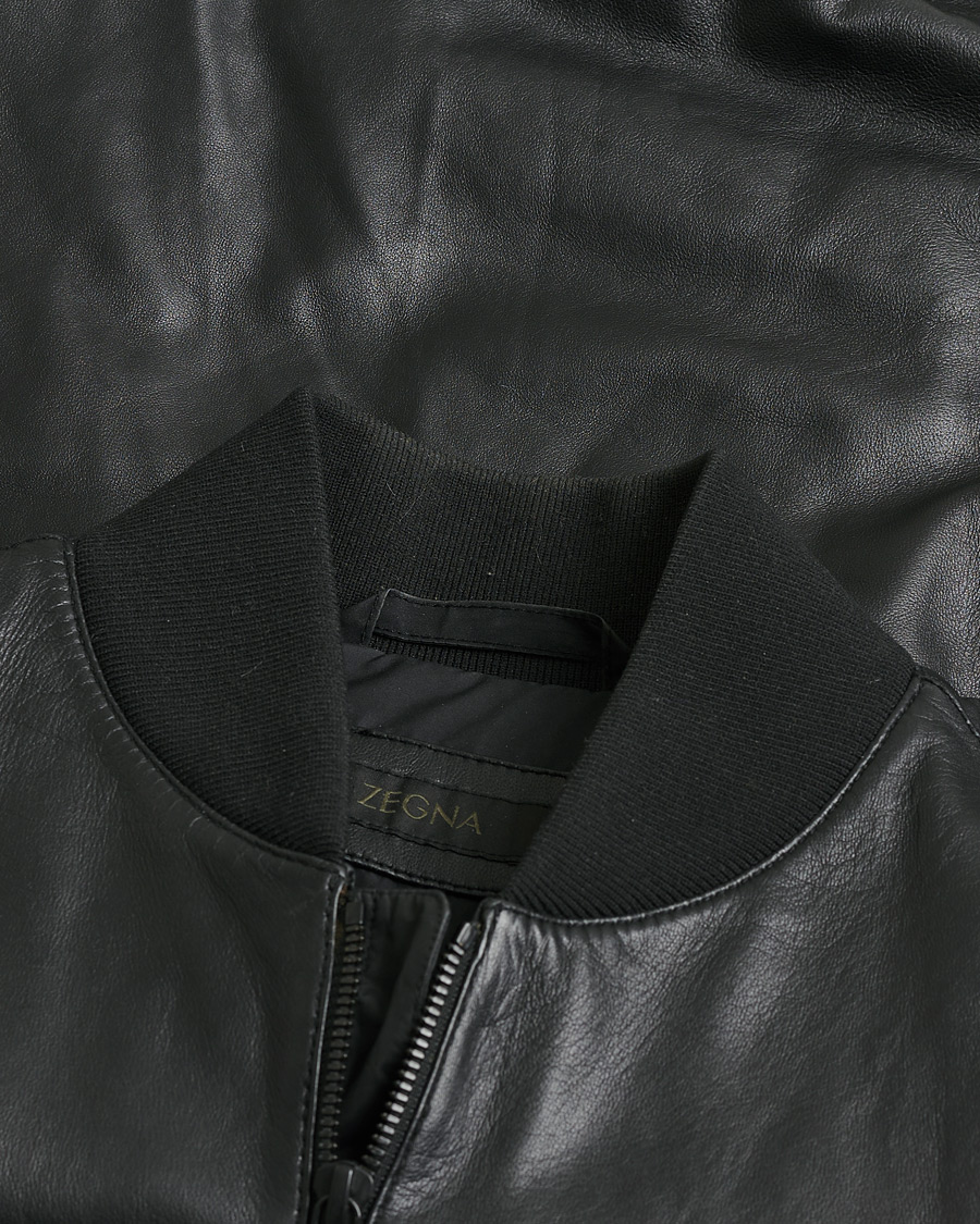 Homme | Pre-owned Manteaux Et Vestes | Pre-owned | Z Zegna Lambskin Bomber Jacket Black M