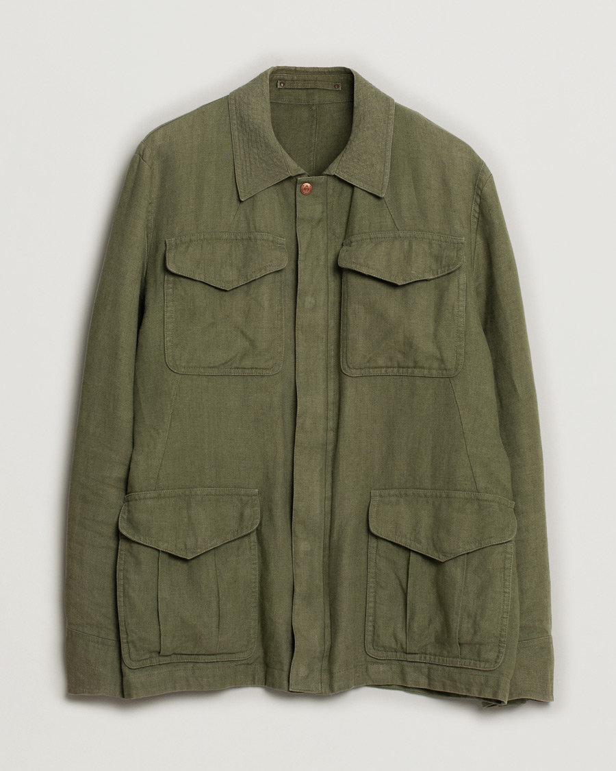 Homme | Manteaux Et Vestes | Pre-owned | Private White V.C. Linen Field Jacket Green