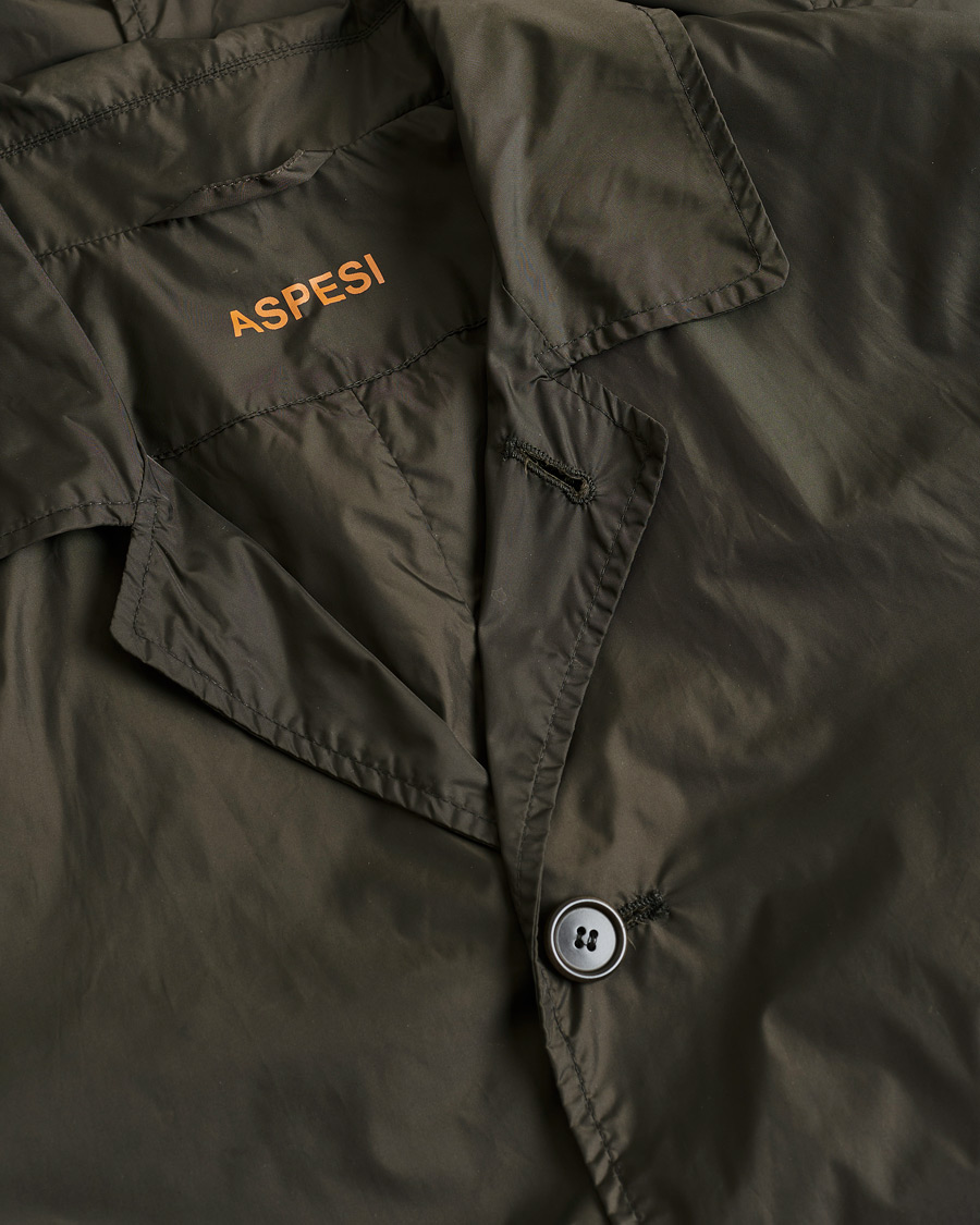 Homme | Aspesi Limone Raincoat Dark Green M | Pre-owned | Aspesi Limone Raincoat Dark Green M