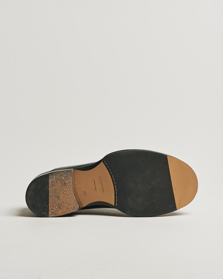 Homme | Lanvin Leather Derby Black Calf | Pre-owned | Lanvin Leather Derby Black Calf