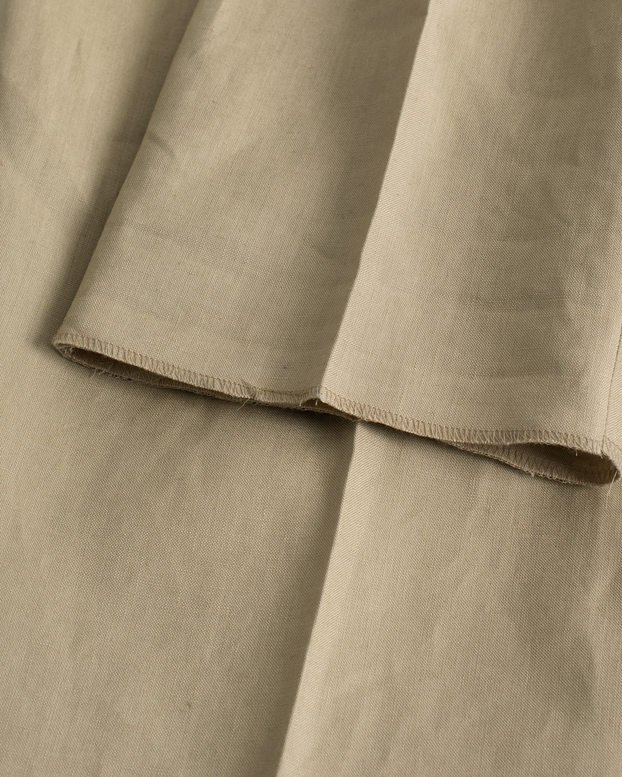 Homme | Beams F Pleated Linen Trousers Beige | Pre-owned | Beams F Pleated Linen Trousers Beige