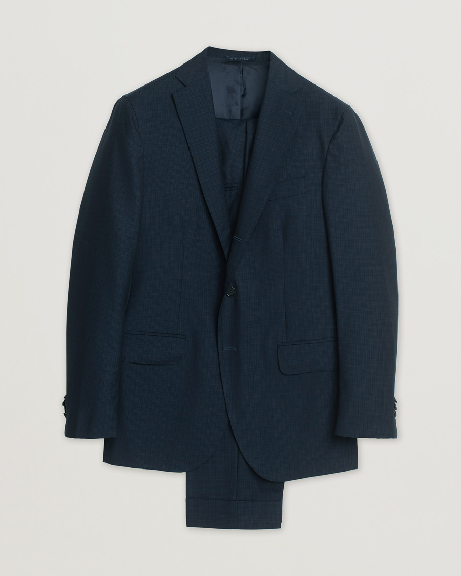 Homme | Blazers | Pre-owned | Gaiola Napoli Single Breasted Wool Suit Navy 50