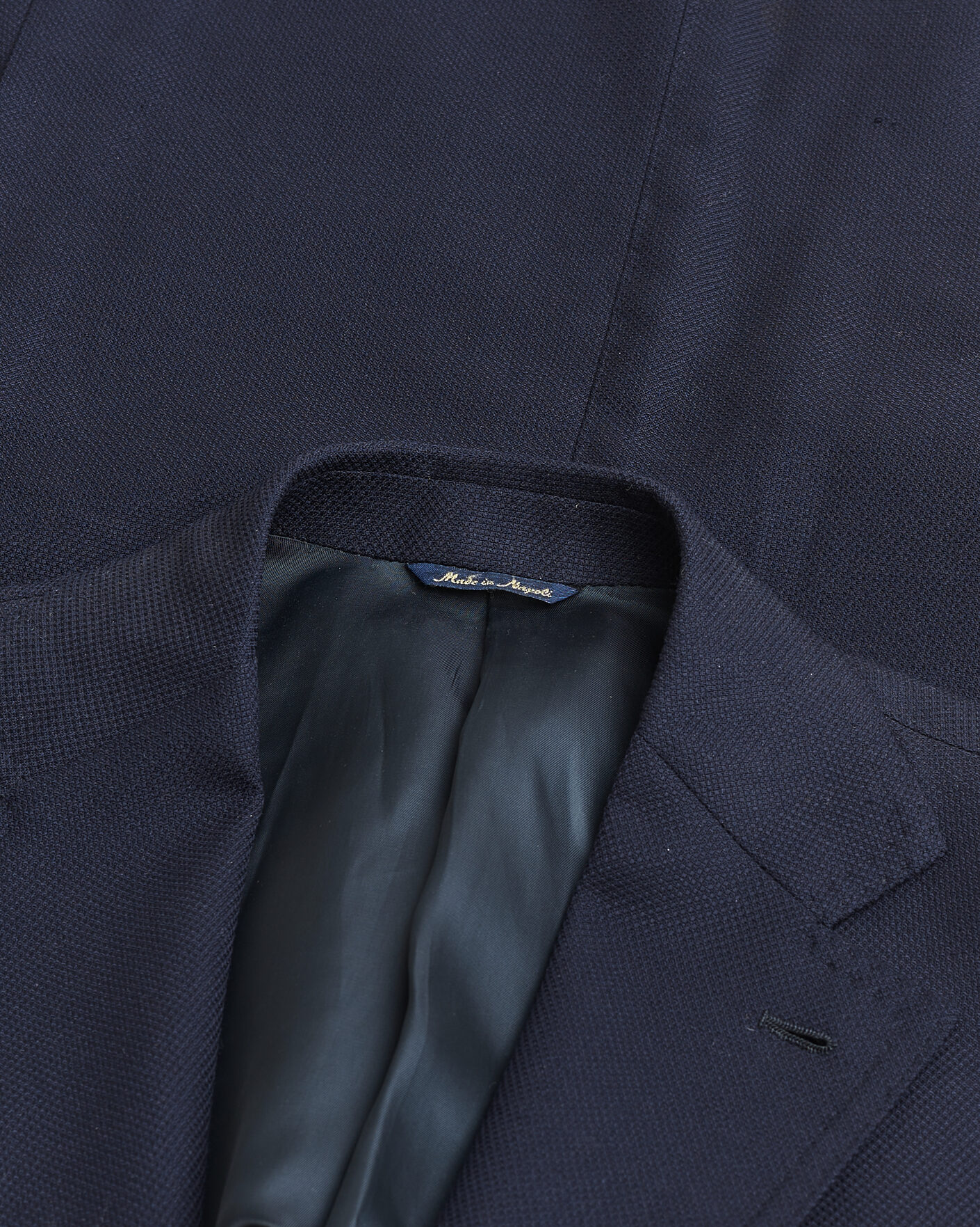 Homme | Pre-owned Blazers | Pre-owned | Gabo Napoli Navy Hopsack Wool Blazer 50