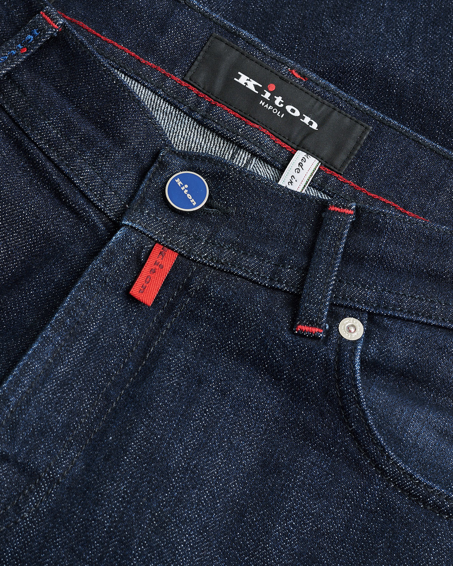 Homme | Pre-owned Jeans | Pre-owned | Kiton Slim Fit Stretch Jeans Dark Blue Wash W32