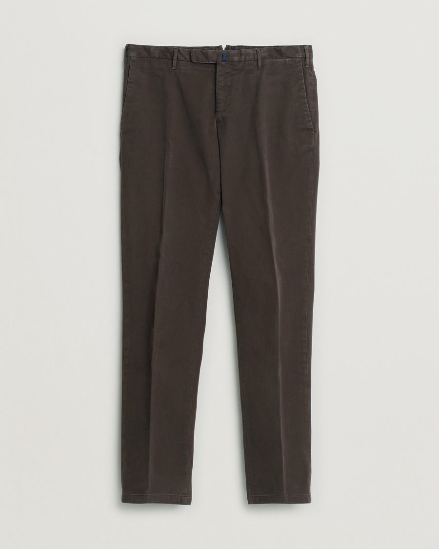 Homme | Pantalons | Pre-owned | Incotex Slim Fit Cotton Stretch Chinos Dark Brown