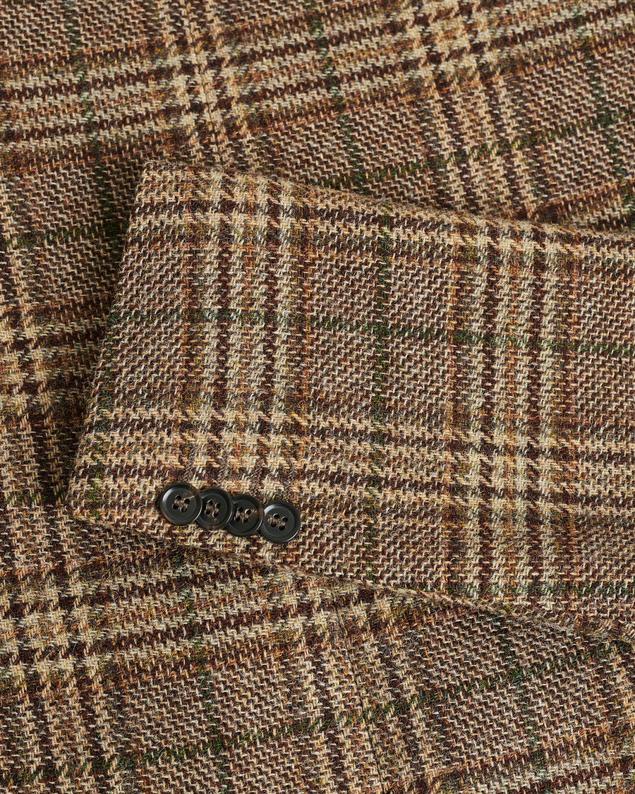 Homme | Blazers | Pre-owned | Oscar Jacobson Fogerty Soft Checked Wool Blazer Brown