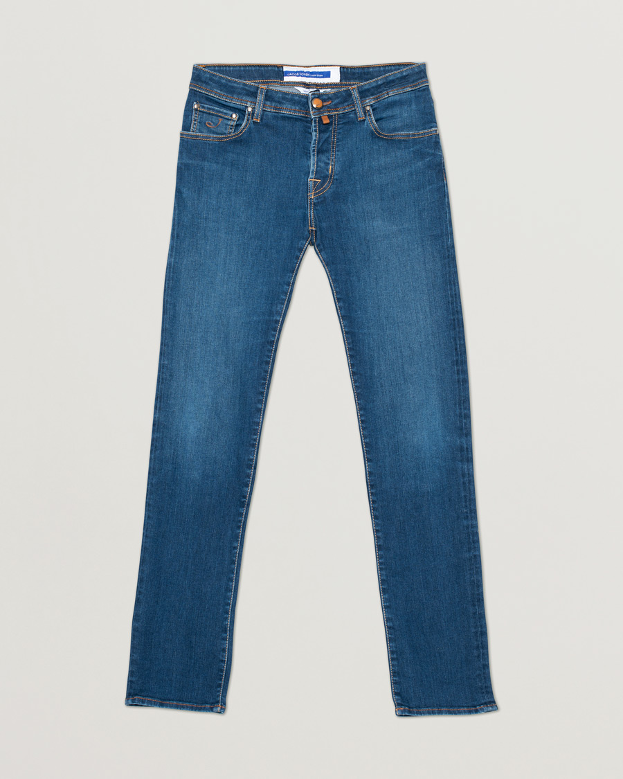 Homme | Jeans | Pre-owned | Jacob Cohën Nick Slim Fit Stretch Jeans Mid Blue