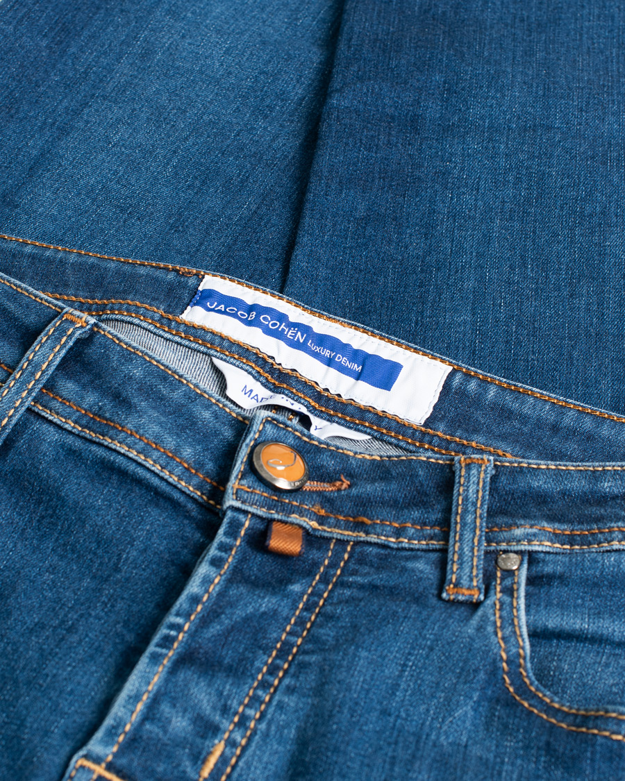 Homme | Jeans | Pre-owned | Jacob Cohën Nick Slim Fit Stretch Jeans Mid Blue