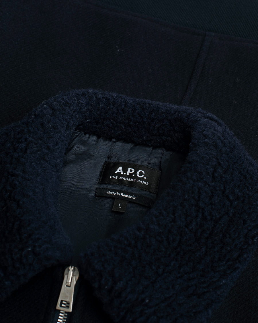 Homme | Manteaux Et Vestes | Pre-owned | A.P.C. Ben Shearling Bomber Jacket Dark Navy