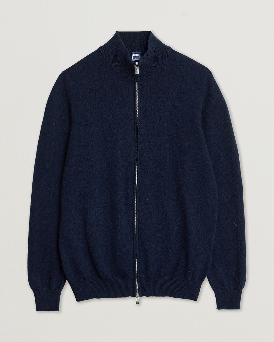 Homme | Pre-owned Pulls Et Tricots | Pre-owned | Fedeli Cashmere Full Zip Navy 48