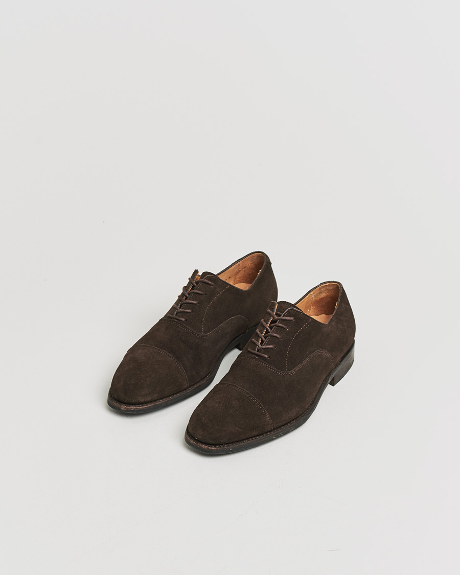Homme | Pre-owned Chaussures cousues trépointe | Pre-owned | Myrqvist Äppelviken Oxford Dark Brown Suede UK6 - EU40
