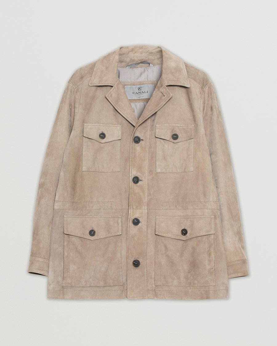 Homme | Manteaux Et Vestes | Pre-owned | Canali Suede Safari Jacket Beige 50