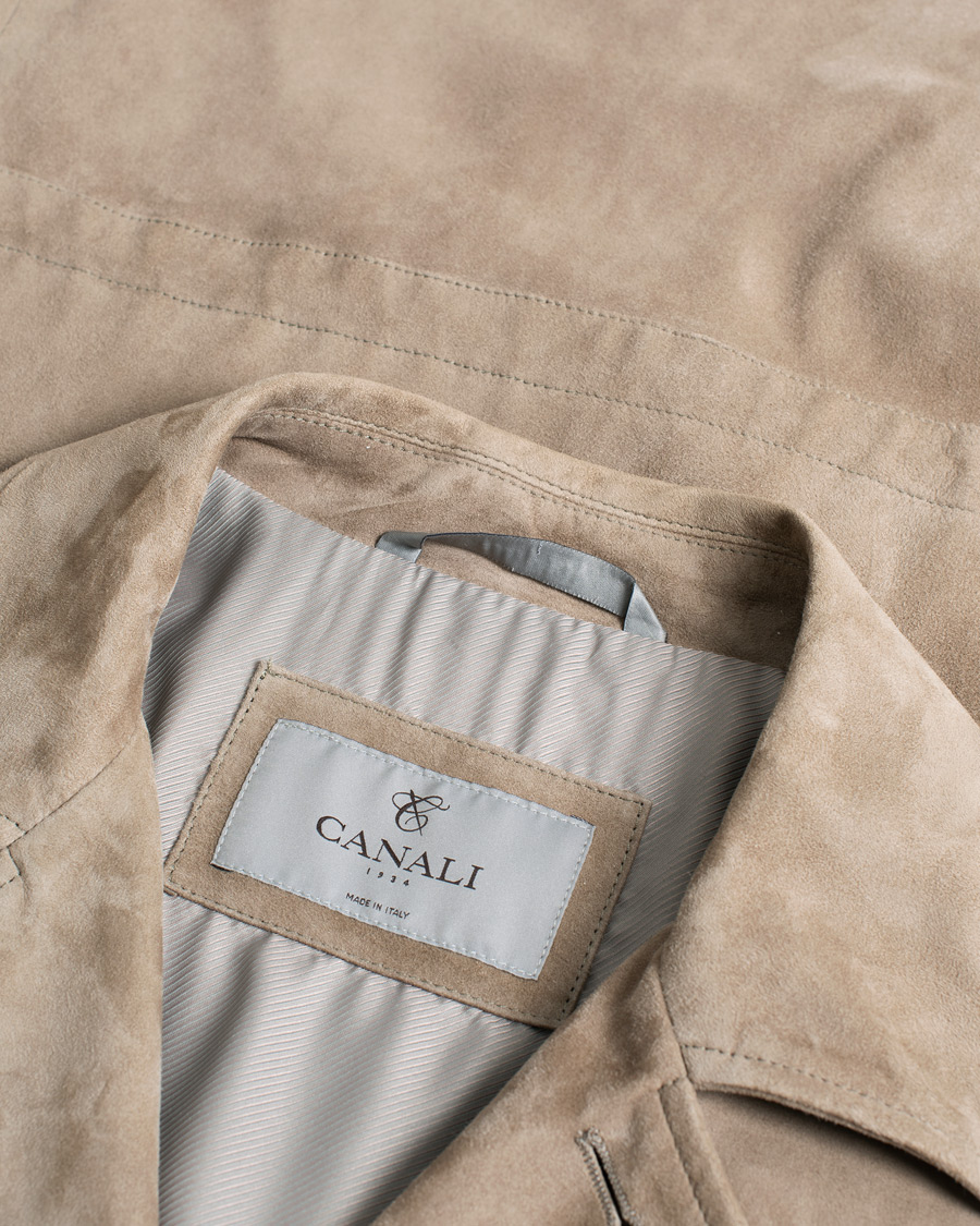 Homme | Manteaux Et Vestes | Pre-owned | Canali Suede Safari Jacket Beige 50