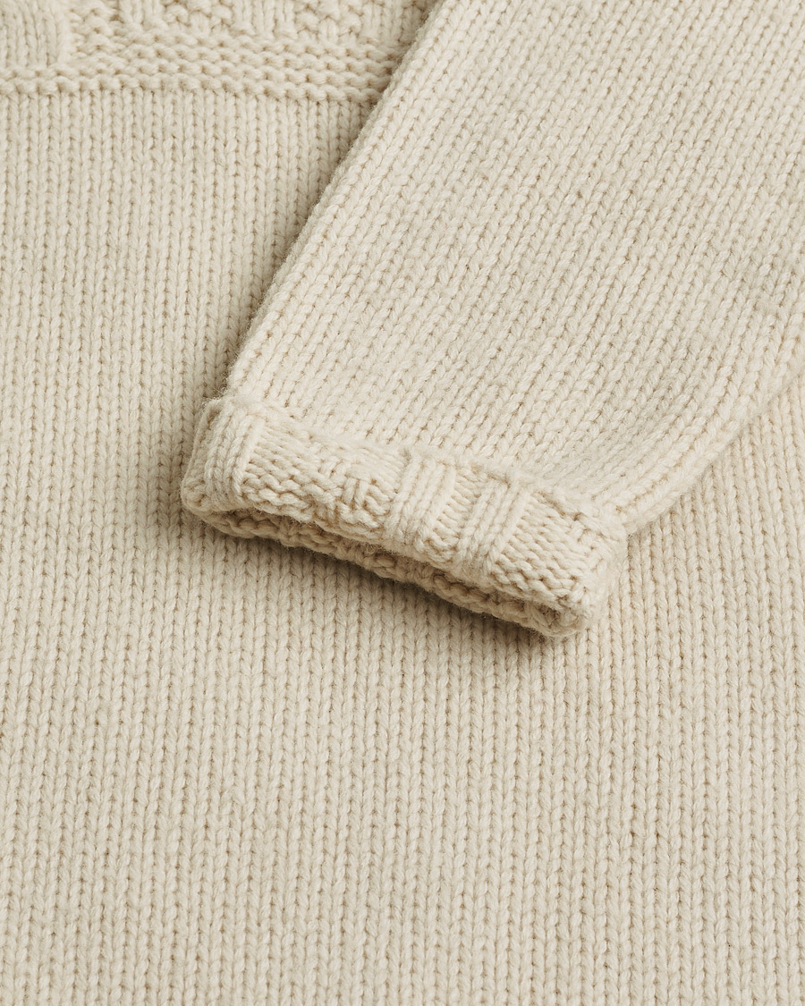 Homme | Polo Ralph Lauren Wool Knitted Aran Rollneck Cream | Pre-owned | Polo Ralph Lauren Wool Knitted Aran Rollneck Cream