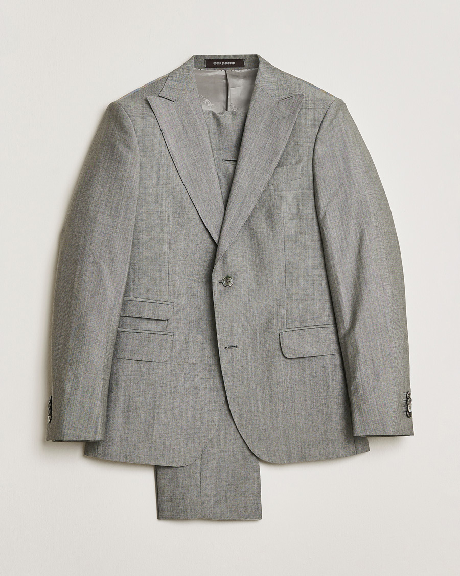 Homme | Oscar Jacobson Elmer Suit Grey Melange 48 | Pre-owned | Oscar Jacobson Elmer Suit Grey Melange 48