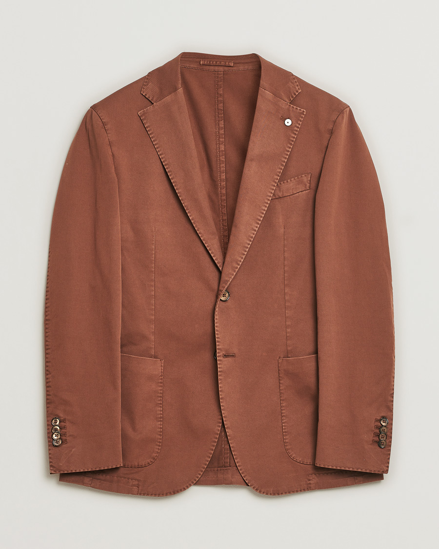 Homme | Blazers | Pre-owned | L.B.M. 1911 Jack Regular Fit Cotton Stretch Blazer Brown