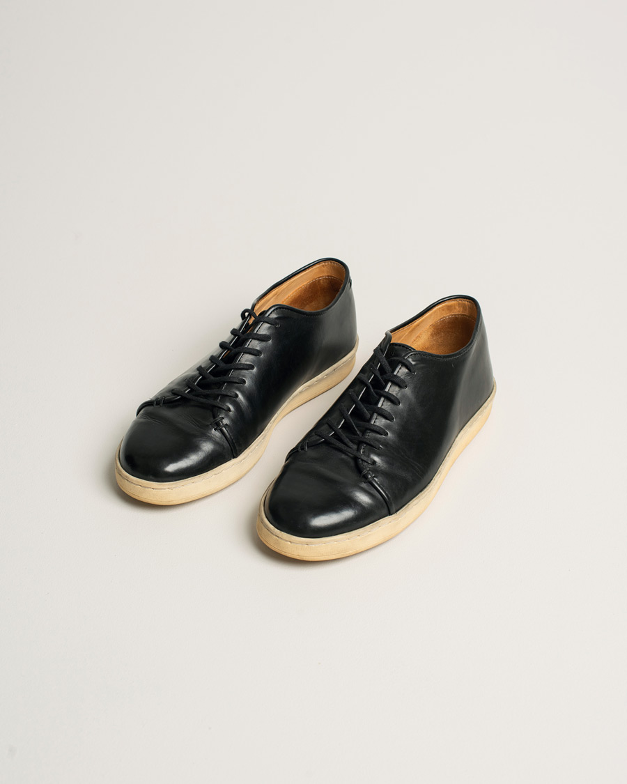 Homme | Crown Northampton Harlestone Leather Sneaker Black UK7,5 | Pre-owned | Crown Northampton Harlestone Leather Sneaker Black UK7,5