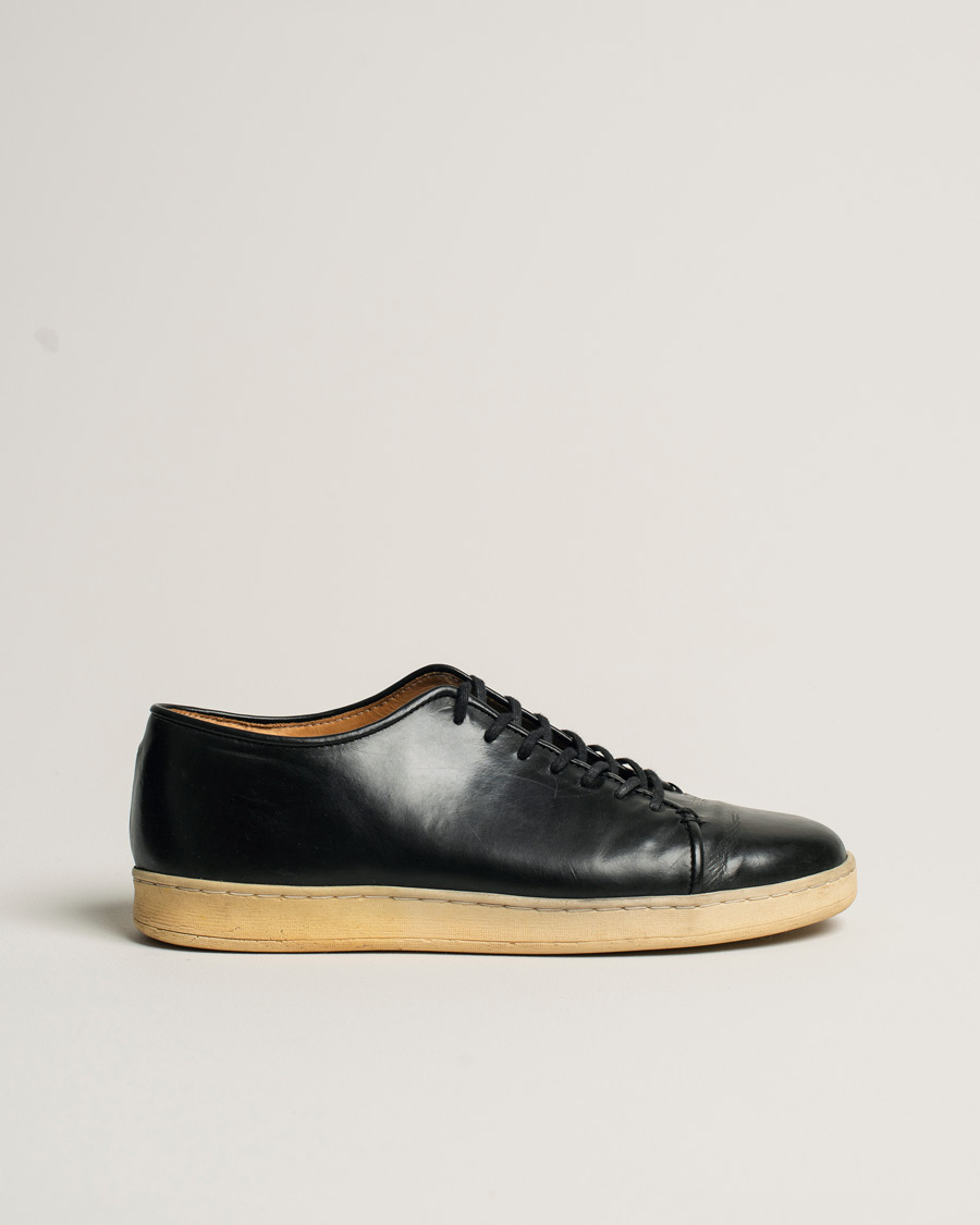 Homme | Crown Northampton Harlestone Leather Sneaker Black UK7,5 | Pre-owned | Crown Northampton Harlestone Leather Sneaker Black UK7,5