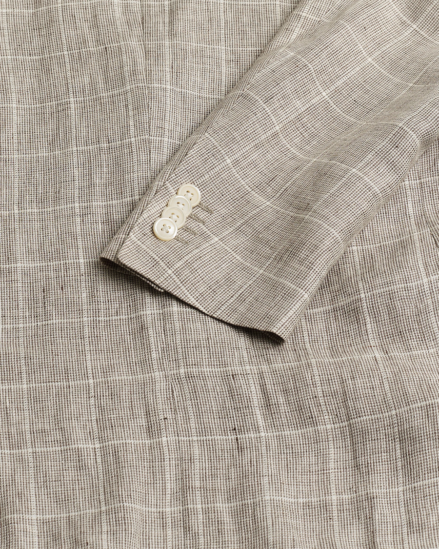 Homme | Pre-owned Blazers | Pre-owned | Corneliani Linen Blazer Light Beige Check 48