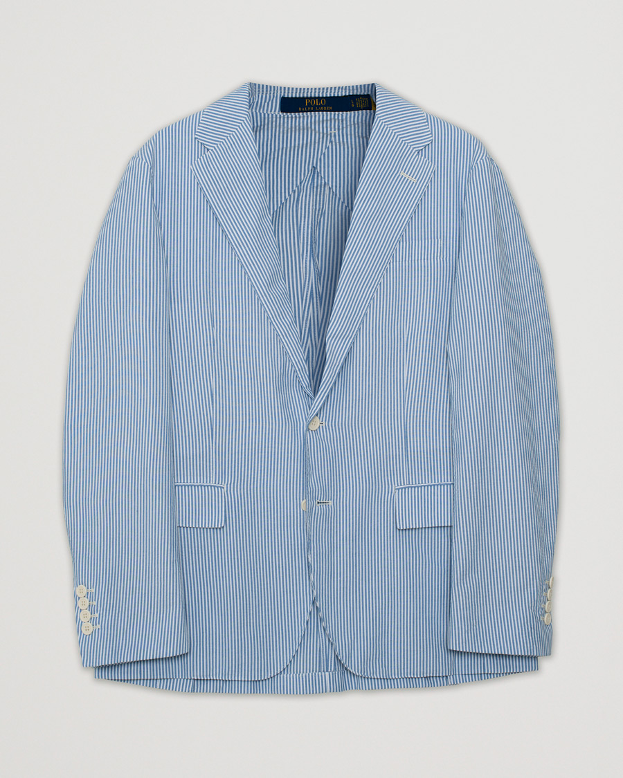 Homme | Blazers | Pre-owned | Polo Ralph Lauren Seersucker Sportcoat Bright Blue
