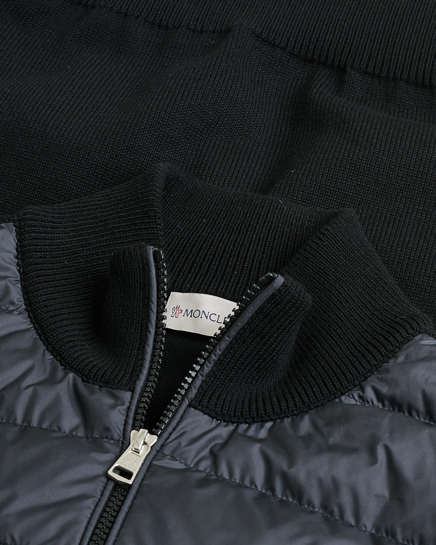 Homme | Moncler Hybrid Zip Cardigan Black | Pre-owned | Moncler Hybrid Zip Cardigan Black