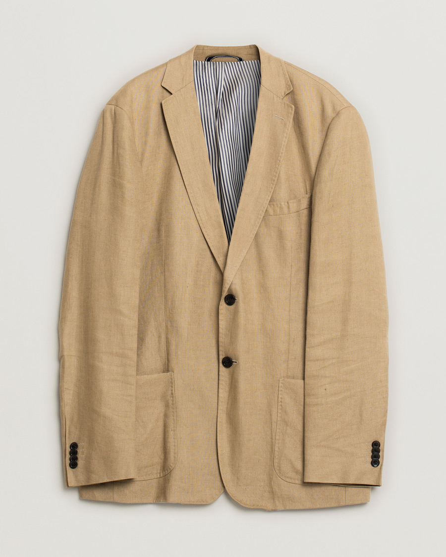 Homme | Blazers | Pre-owned | GANT Tailored fit Linen Blazer Beige 52