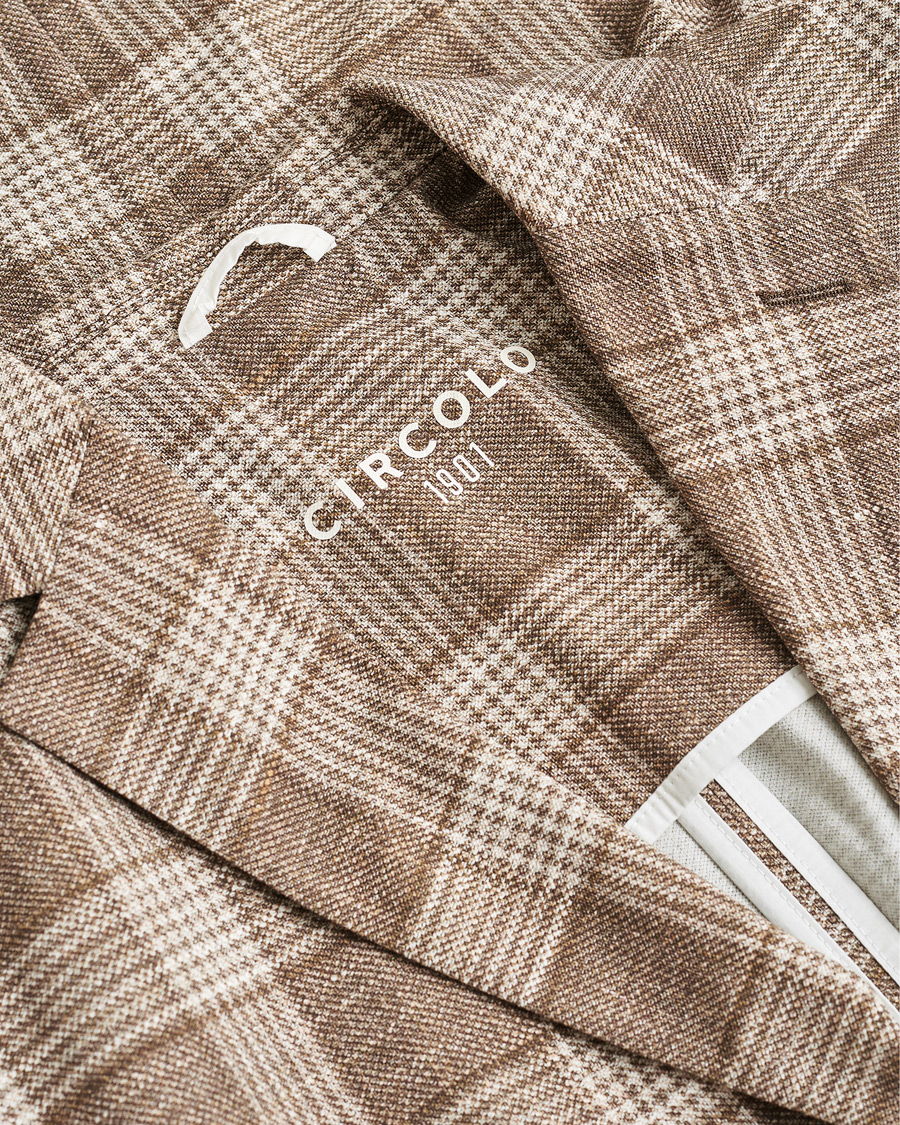 Homme | Circolo Checked Jersey Blazer Beige 54 | Pre-owned | Circolo Checked Jersey Blazer Beige 54