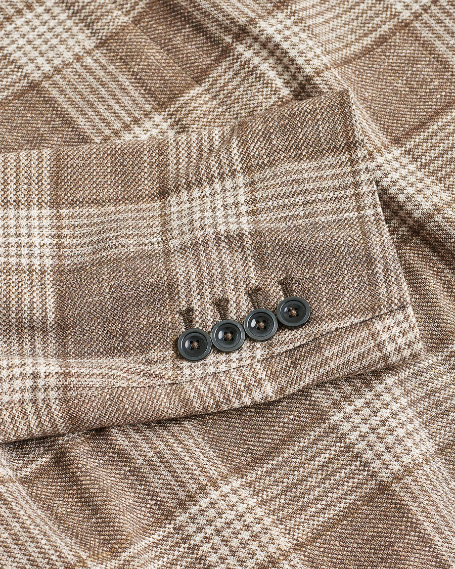 Homme | Circolo Checked Jersey Blazer Beige 54 | Pre-owned | Circolo Checked Jersey Blazer Beige 54